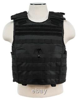 Body Armor AR500 Steel Plates Base Coating Bullet Proof Vest BLK L-XXL+ 10x12s