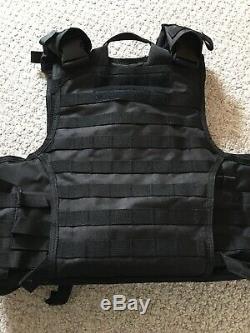 Body Armor AR500 Steel Plates Base Coating Bullet Proof Vest BLK M-XXL+ 10x12s