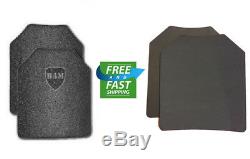 Body Armor AR500 Steel Plates Base Frag Coating Level 3 III 10x12- PAIR