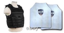 Body Armor Bullet Proof Plates Level IIIA 3A 11x14 -Exp BLACK L-XXL+