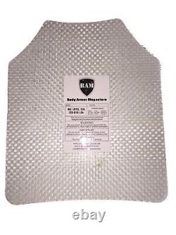 Body Armor Bullet Proof Plates Level IIIA 3A 11x14 -Exp BLACK L-XXL+