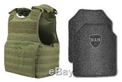 Body Armor Bullet Proof Vest AR500 Steel Plates 11x14 Base Coating XPC OD