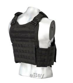 Body Armor Bullet Proof Vest AR500 Steel Plates Base Coat 10x12 6x8 -BLACK