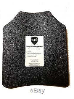 Body Armor Bullet Proof Vest AR500 Steel Plates Base Coating- BLK M-XXL