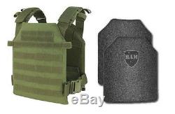 Body Armor Bullet Proof Vest AR500 Steel Plates Base Frag Coating- CDR OD