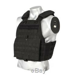 Body Armor Bullet Proof Vest AR500 Steel Plates Base Frag Coating- Quad BK