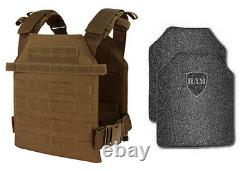 Body Armor Bullet Proof Vest AR500 Steel Plates Base Frag Coating Rebel C