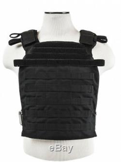 Body Armor Bullet Proof Vest AR500 Steel Plates FAST Plate Carrier BLK 11x14