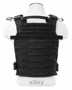 Body Armor Bullet Proof Vest AR500 Steel Plates FAST Plate Carrier BLK 11x14