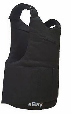 Body Armor Plate Carrier size XL, black vest with soft inserts&plates III grade