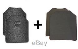 Body Armor l AR500 Steel Plates Base Frag-Spall Coating Level III -11x14