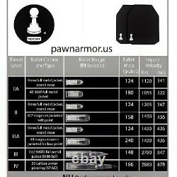 Bulletproof Plates Pawn Armor 10 x 12 inches Soft light uhmwpe 3A III A (pair)