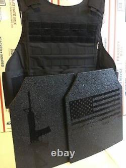 Bulletproof Vest Carrier BODY Armor AR600 3+ Steel Rifle Plates lll+ Ballistic