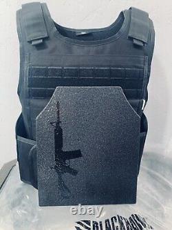 Bulletproof Vest Carrier BODY Armor AR600 3+ Steel Rifle Plates lll+ Ballistic