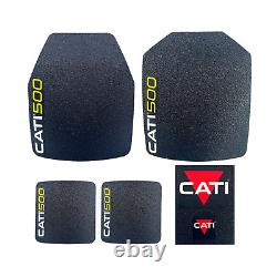 CATI500 AR500 LEVEL 3 PATENTED MULTICURVE ARMOR PLATES PAIR with 6x6 sides BLACK