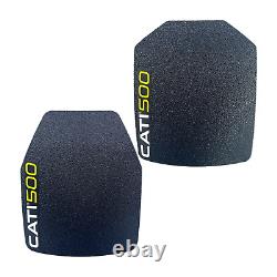 CATI500 AR500 LEVEL 3 PATENTED MULTICURVE ARMOR PLATES PAIR with 6x6 sides BLACK