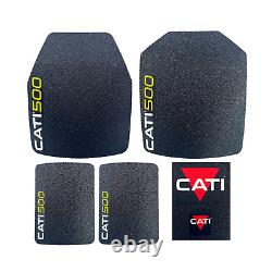 CATI500 AR500 LEVEL 3 PATENTED MULTICURVE ARMOR PLATES PAIR with 6x8 sides BLACK
