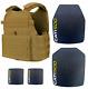 Coyote Cati Ar500 Body Armor Base Coat Set 10x12s & 6x6 Side Plates Carrier