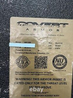 Covert armor AR1000 Level III Armor Plate Set Shooter NOS