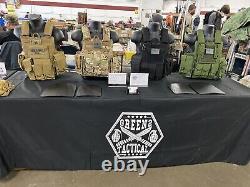 Coyote Tan FDE Tactical Vest Plate carrier with 2 Curved 10x12 Plates- Lvl III