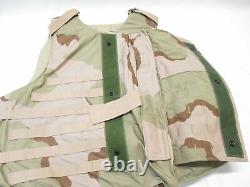 DESERT CAMOUFLAGE BODY ARMOR PLATE CARRIER MADE DCU WithKEVLAR INSERTS XL VEST
