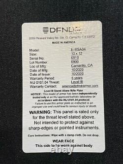 DFNDR Armor Level III Rifle Rated Body Armor