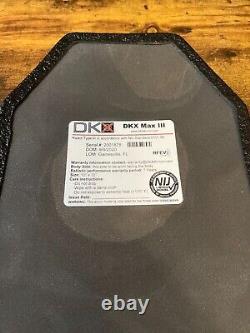 DKX MAX III Level III 10x12 Polymer UHMWPE Armor Plates 2.9lbs Each DOM 9/2020