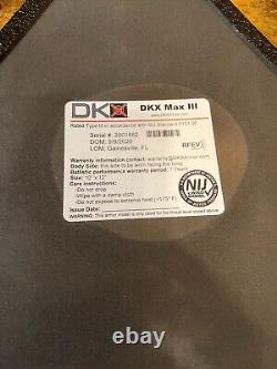 DKX MAX III Level III 10x12 Polymer UHMWPE Armor Plates 2.9lbs Each DOM 9/2020