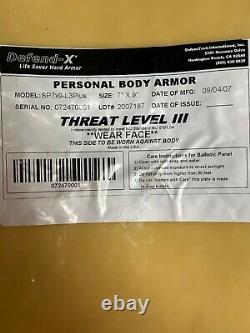 Defend-X Personal Body Armor Threat Level III+ SP7x9-L3Plus