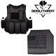 Force Recon Black Storm Tactical Vest Plate Carrier With Level Iii Armor Plates