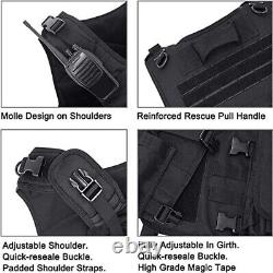 Force Recon Black Storm Tactical Vest Plate Carrier With Level III+ Armor Plates