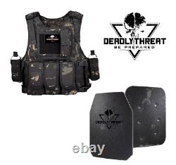 Force Recon Ghost Camo Tactical Vest Plate Carrier With Level III+ Armor Plates
