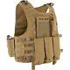 Force Recon Tan Molle Tactical Vest Plate Carrier With Level Iii+ Armor Plates
