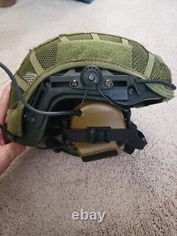 Hard head veterans ballistic ATE Helmet Size LG with 3M Comtac III Peltors