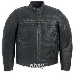 Harley Davidson Men's Competition III 3 Black Leather Jacket Armor M 98024-12VM