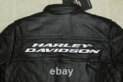 Harley Davidson Men's Competition III 3 Black Leather Jacket Armor M 98024-12VM