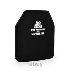 IRON ARMADILLO Level III RF1 10x12 Lightweight 3lbs Rifle Armor Plate PAIR