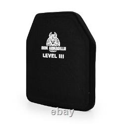 IRON ARMADILLO Level III RF1 10x12 Lightweight 3lbs Rifle Armor Plate PAIR