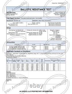 IRON ARMADILLO Level III RF1 10x12 Superlight 2.9lbs Rifle Armor Plate 1PC