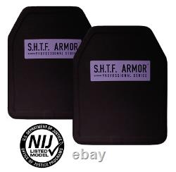 Just 2.7 lbs each! PAIR NIJ Level 3 Certified Body Armor Inserts SAPI not ar500