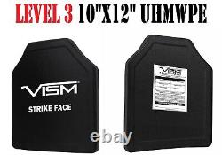 LEVEL III PE Ballistic Plate 10X12 Curved Shooter's Cut