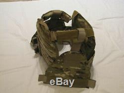 Large Multicam Tactical Plate Carrier Level III Body Armor Vest with Rifle Plates