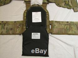 Large Multicam Tactical Plate Carrier Level III Body Armor Vest with Rifle Plates