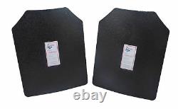 Level III AR500 Steel Body Armor 11x14 1 Curved + 1 Flat Coated Quick Ship