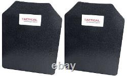 Level III AR500 Steel Body Armor Pair 11x14 Curved Plate Coated Quick Ship