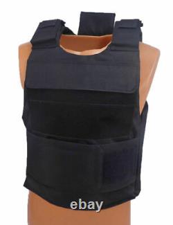 Level III AR500 Steel Body Armor With Lightweight Vest Black Full Spall Build-up