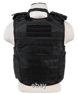Level IIIA 3A Body Armor Inserts Bullet Proof Vest Exp BLACK M-XXL 10x12