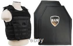 Level IIIA 3A Body Armor Inserts Bullet Proof Vest Exp BLACK M-XXL 11x14