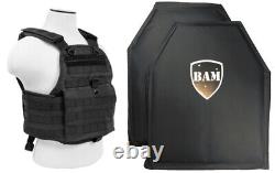 Level IIIA 3A Body Armor Inserts Bullet Proof Vest PC BLACK M-XXL