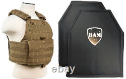 Level IIIA 3A Body Armor Inserts Bullet Proof Vest PC TAN M-XXL